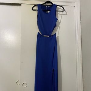 Royal blue maxi dress.